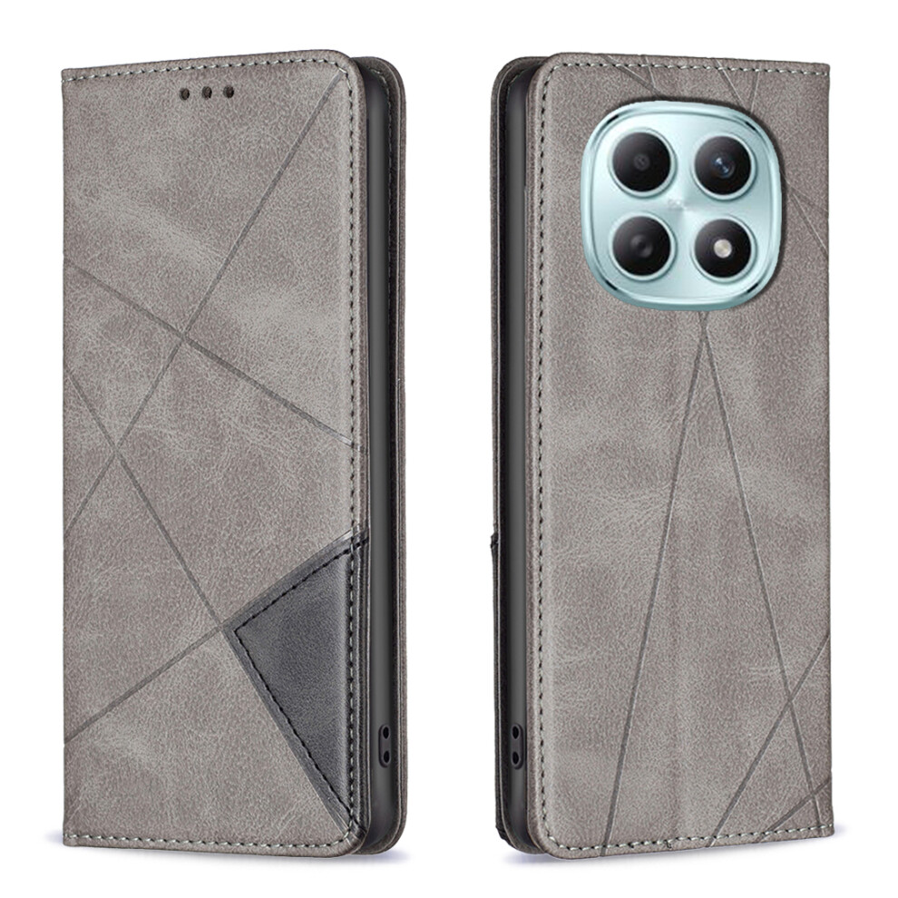 (Grey) For Xiaomi Poco M8 Pro 5G / Redmi Note 15 Pro+ 5G (Global) Case Card Slots Geometry Imprint Leather Phone Cover Grey 6914292238802