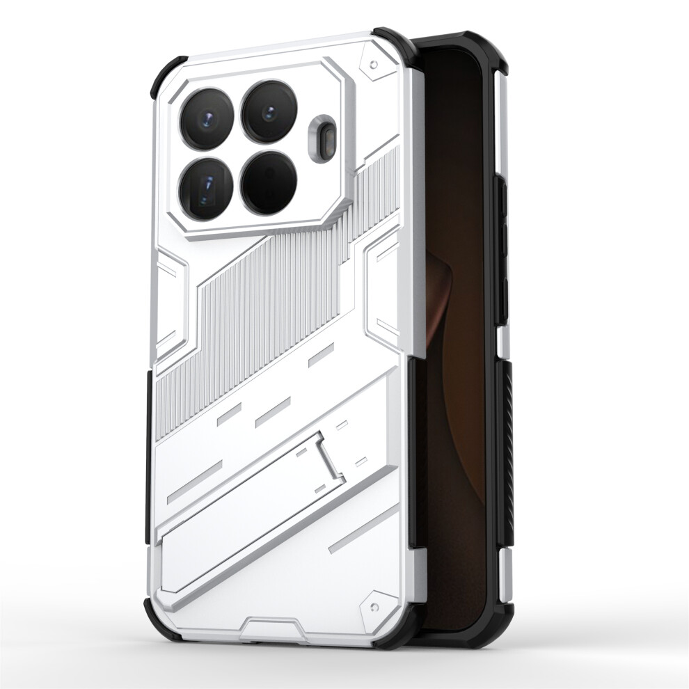 (White) For Xiaomi 15T Pro Case Pc + Tpu Shockproof Phone Cover With Kickstand White 6914299119357