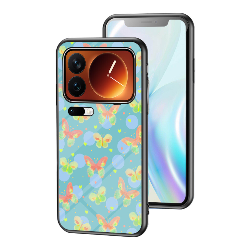 (Lush Butterfly) For Xiaomi 17 Pro Max Case Butterfly Pattern Tpu + Tempered Glass Protective Phone Cover 6914291649210