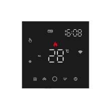 Thermostat Intelligent Wi-Fi Tuya pour Chauffage au , Chauffage Électrique, Eau Chaude, Commande par Téléphone Portable, LED Tactile, Noir.