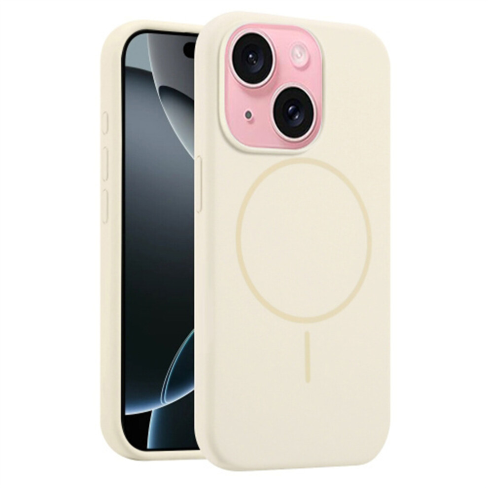 (Antique ) For Iphone 14 / 13 Case Compatible With Magsafe Liquid Silicone Anti-Drop Phone Cover White 6914296987485