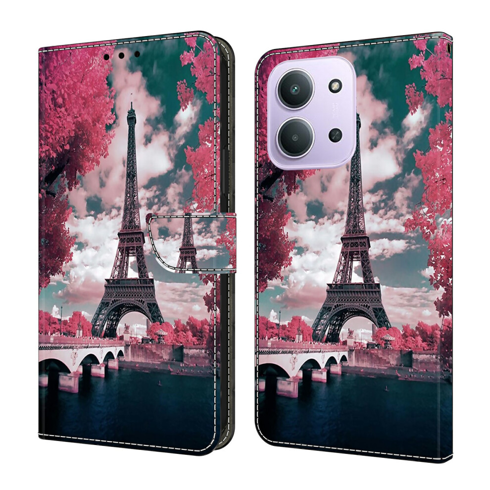 (Eiffel Tower) Wallet Case For Xiaomi Redmi 15C 5G (Eu) (173Mm) / 4G (Eu) (173Mm) / Poco C85 4G (173Mm) Pattern Printing Stand Leat 6914292885006