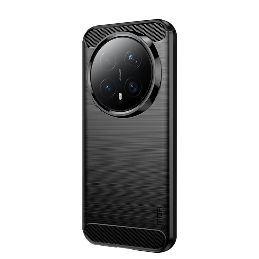 (Black) Mofi For Honor Magic8 Pro 5G Back Cover Brushed Texture Carbon Fiber Soft Tpu Case Black 6914298856543