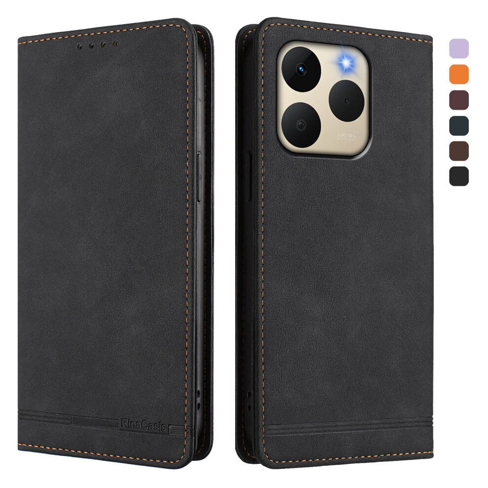 (Black) For Realme 15T 5G Case Rinacasis Rc23 Rfid Blocking Wallet Stand Pu Leather Phone Cover Black 6914290818952