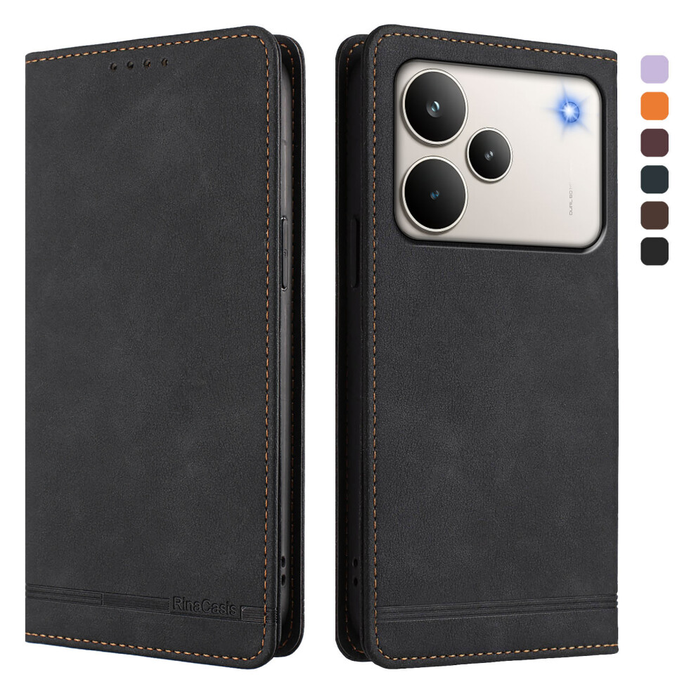 (Black) For Realme P4 Pro 5G Case Rinacasis Rc23 Rfid Blocking Wallet Stand Pu Leather Phone Cover Black 6914290084906