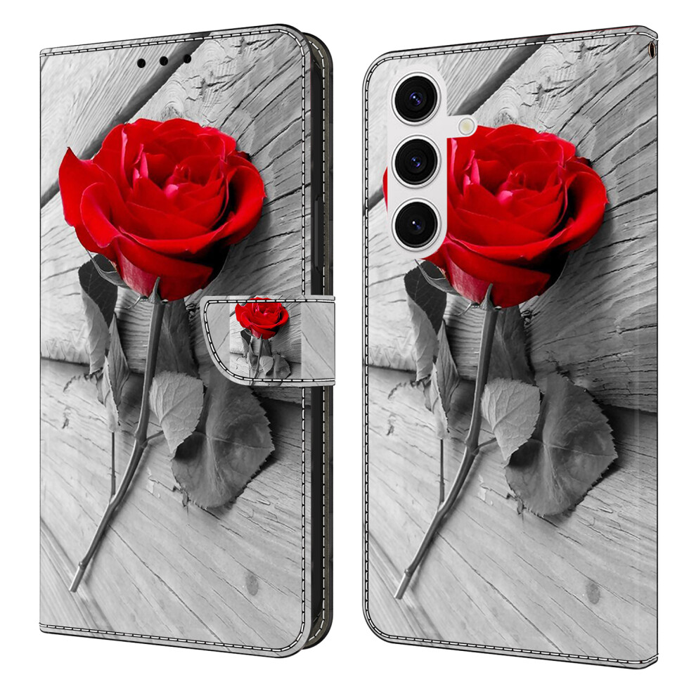 (Rose) For Samsung Galaxy S26 Case Magnetic Clasp 3D Pattern Leather Wallet Phone Cover 6914299214212