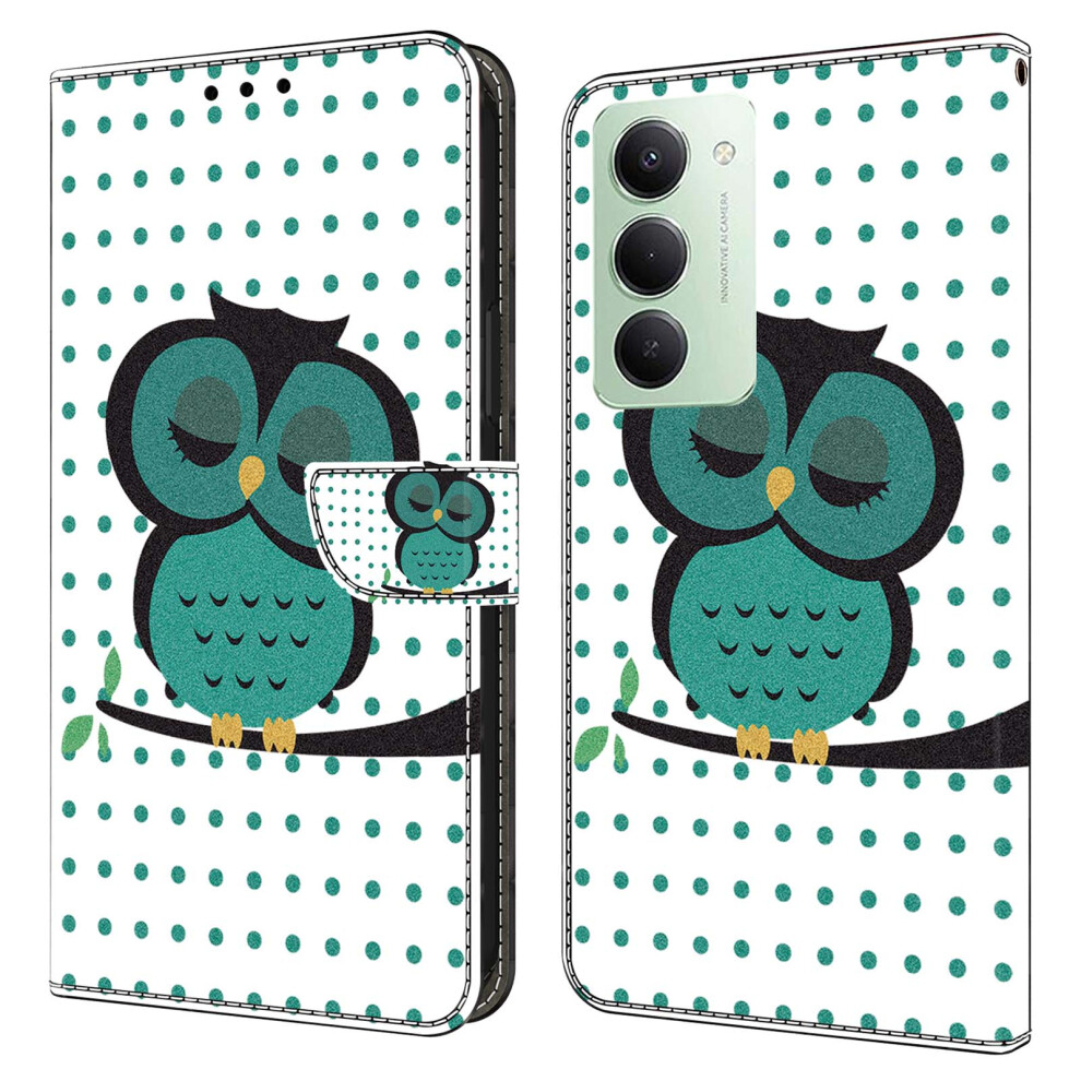 (Sleeping Owl) For Xiaomi Redmi 15 4G (Eu) (171Mm) Case Magnetic Clasp 3D Pattern Leather Wallet Phone Cover 6914293633279