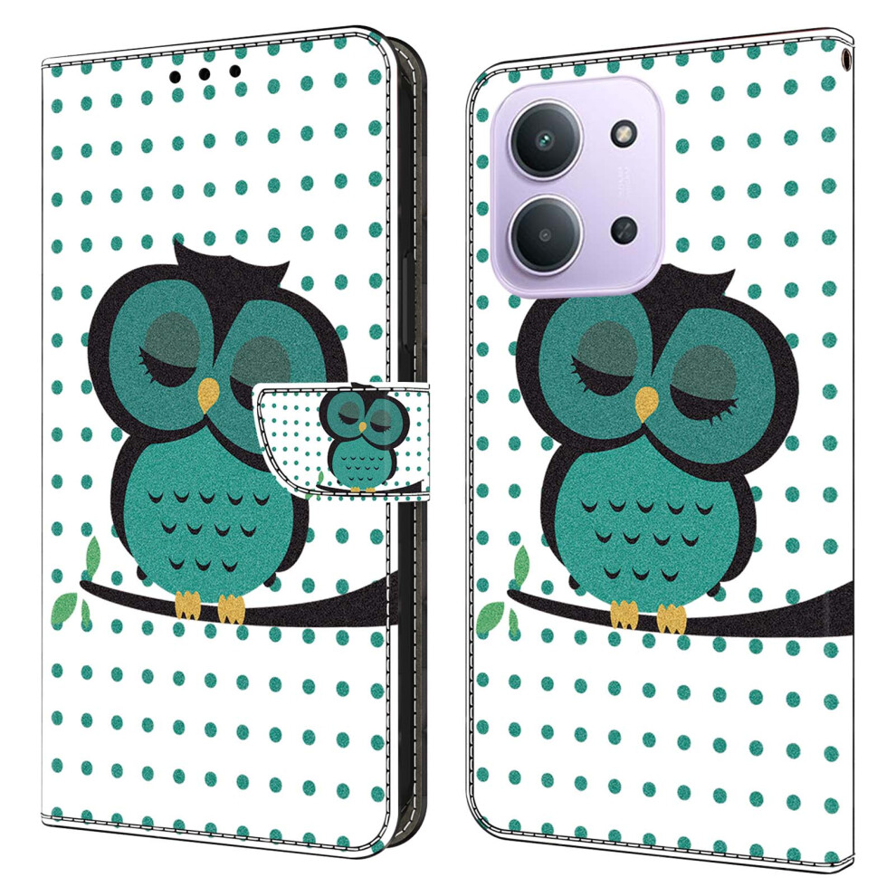 (Sleeping Owl) Phone Case For Xiaomi Redmi 15C 5G (Eu) (173Mm) / 4G (Eu) (173Mm) / Poco C85 4G (173Mm) Magnetic Clasp 3D Pattern Le 6914293649737