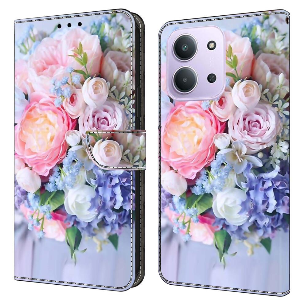 (Colorful Flower) For Xiaomi Redmi 15C 4G (Global) (171Mm) / Poco C85 4G (171Mm) Case Magnetic Clasp 3D Pattern Leather Wallet Phone Cov 6914290317462