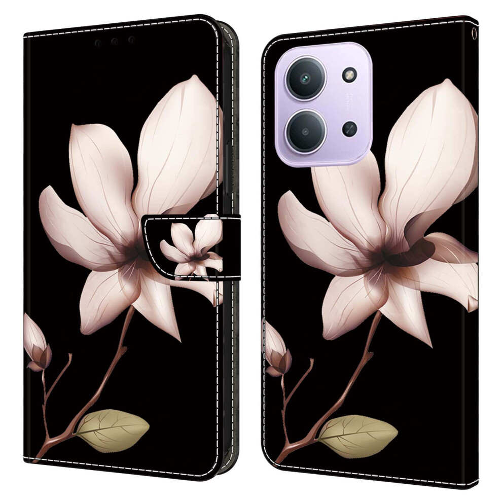 ( Flower) For Xiaomi Redmi 15C 4G (Global) (171Mm) / Poco C85 4G (171Mm) Case Magnetic Clasp 3D Pattern Leather Wallet Phone Cov Pink 6914297069067