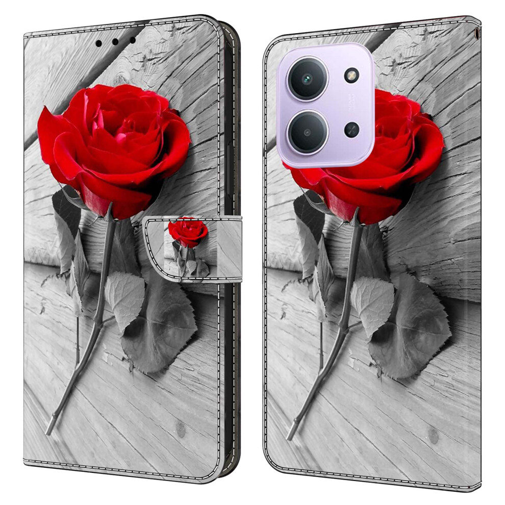 (Rose) For Xiaomi Redmi 15C 4G (Global) (171Mm) / Poco C85 4G (171Mm) Case Magnetic Clasp 3D Pattern Leather Wallet Phone Cov 6914293348814