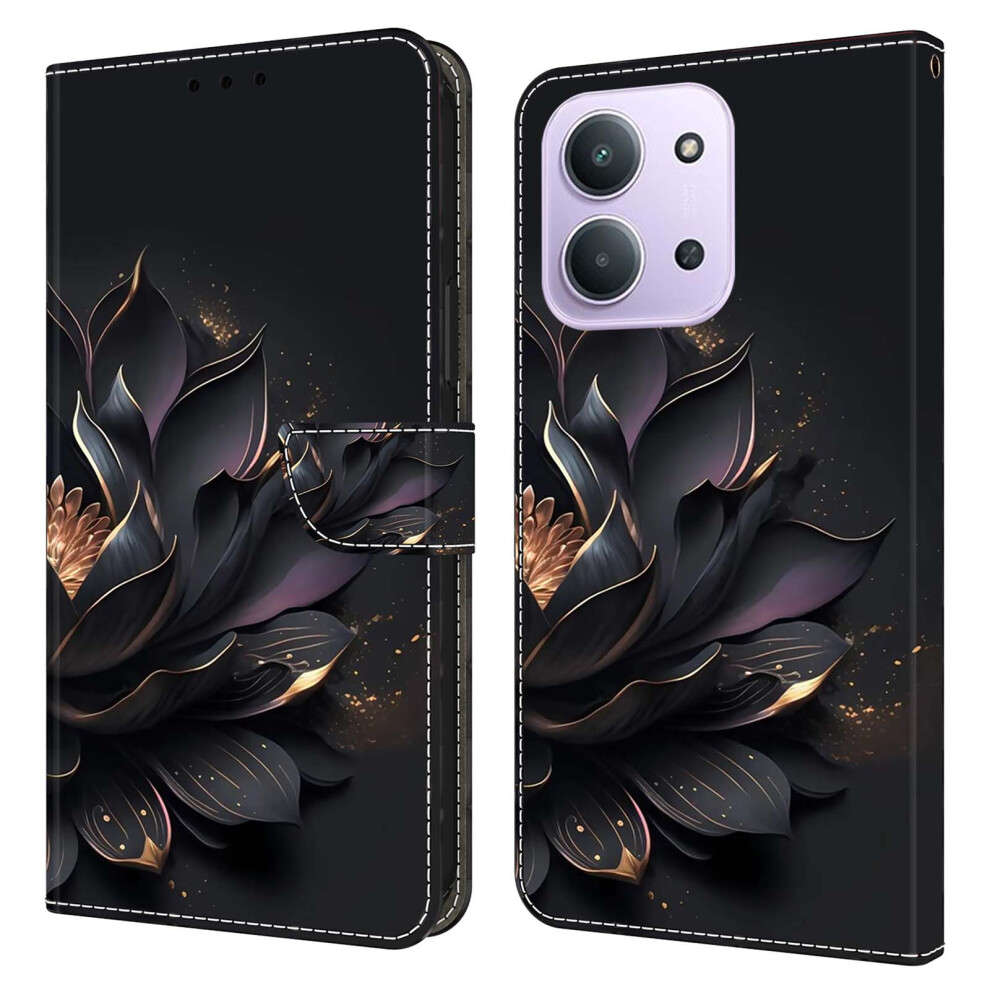 ( Lotus) For Xiaomi Redmi 15C 4G (Global) (171Mm) / Poco C85 4G (171Mm) Case Magnetic Clasp 3D Pattern Leather Wallet Phone Cov Purple 6914299336020