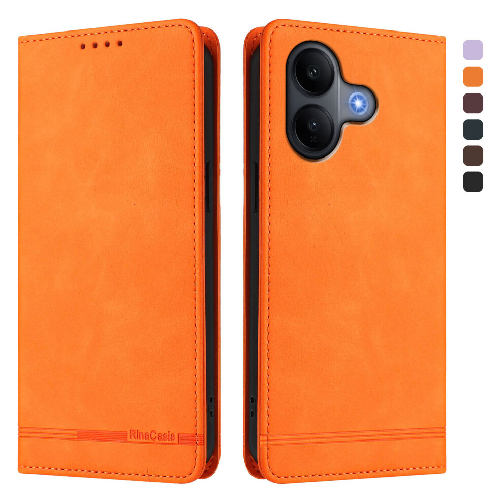 (Orange) For Vivo V60 Lite 5G Case Rinacasis Rc23 Rfid Blocking Wallet Stand Pu Leather Phone Cover Orange 6914295669498