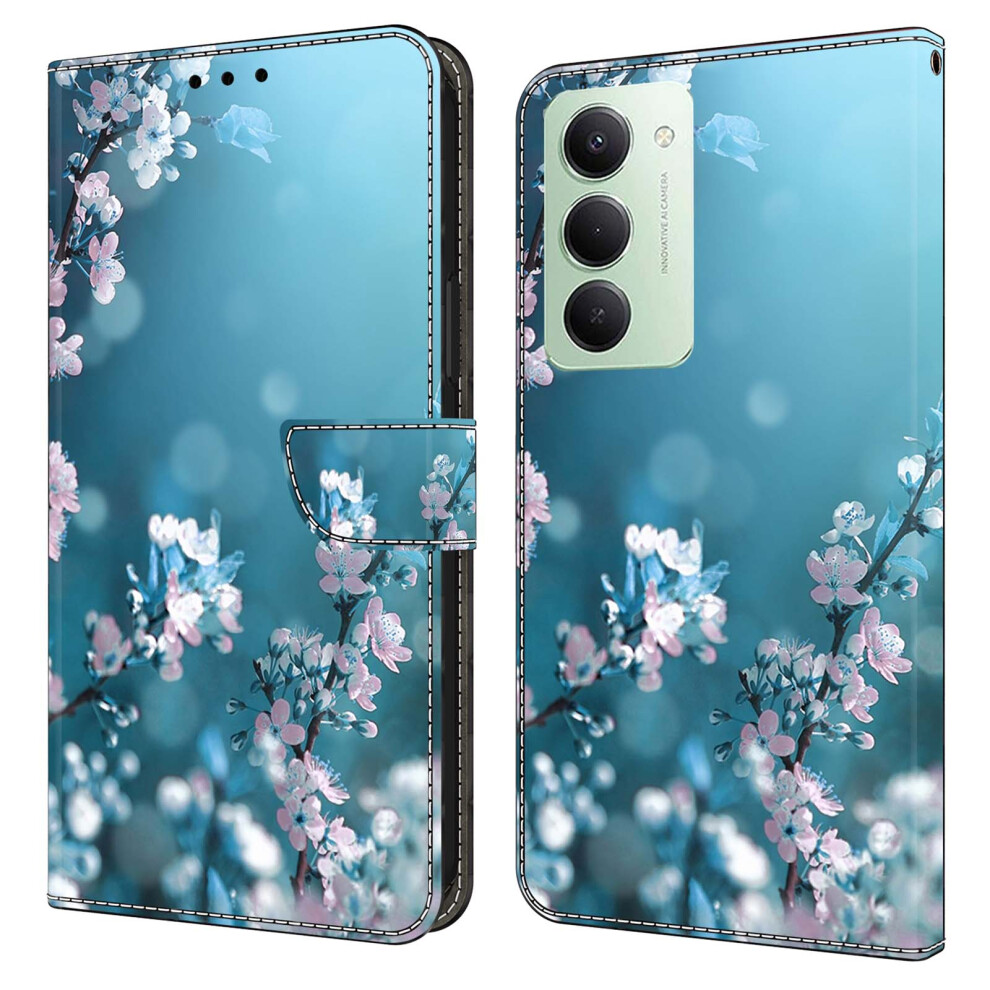 (Plum Blossoms) For Xiaomi Redmi 15 5G (Global) (169Mm) Case 3D Pattern Pu Leather Wallet Phone Cover With Stand Purple 6914296968576