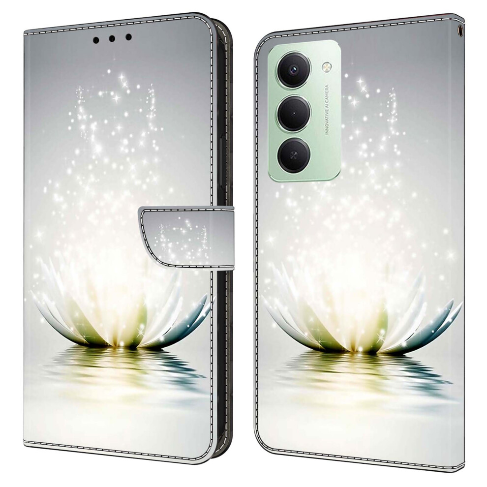 (Lotus) For Xiaomi Redmi 15 5G (Global) (169Mm) Case 3D Pattern Pu Leather Wallet Phone Cover With Stand 6914290287673