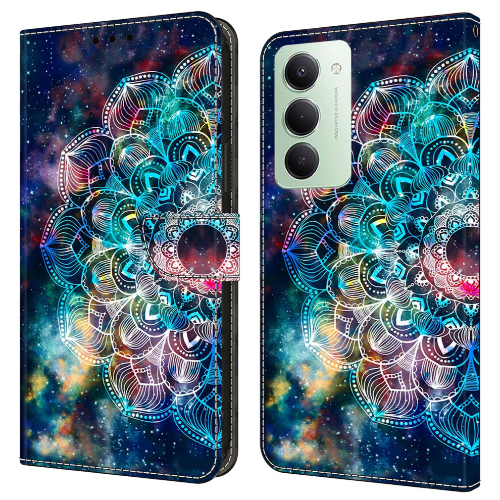 (Gyro Flower) For Xiaomi Redmi 15 5G (Global) (169Mm) Case With Card Slot Pattern Printed Tpu + Pu Leather Flip Phone Cover 6914298257692