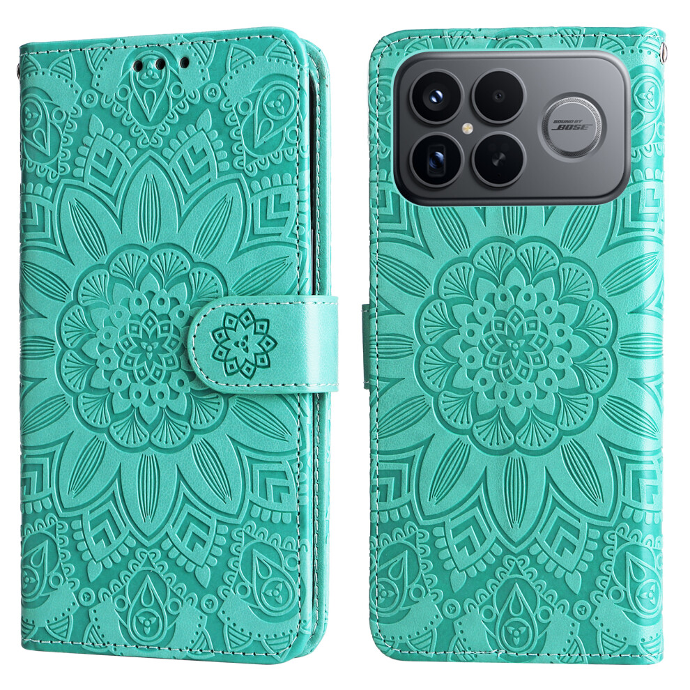 (Green) For Xiaomi Redmi K90 Pro Max 5G / Poco F8 Ultra Case Sunflower Imprint Leather Wallet Phone Cover Green 6914299522256