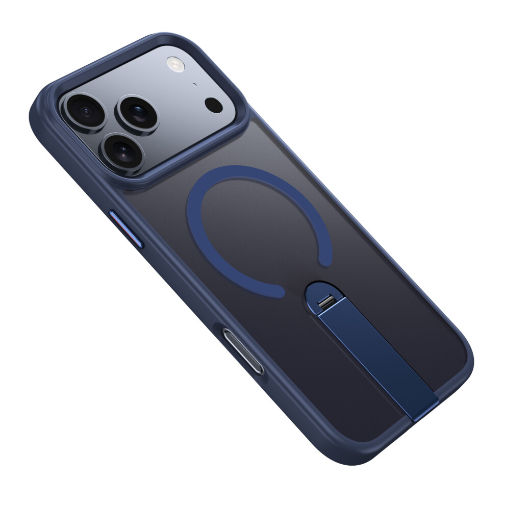 (Blue) For Iphone 17 Pro Case Compatible With Magsafe Rotating Straight Kickstand Tpu + Pc Matte Phone Cover Blue 6914296884555