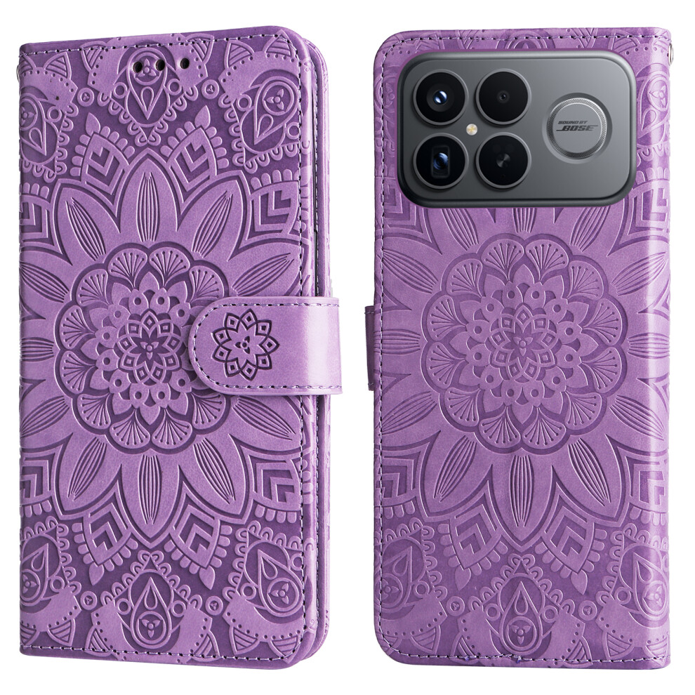 (Purple) For Xiaomi Redmi K90 Pro Max 5G / Poco F8 Ultra Case Sunflower Imprint Leather Wallet Phone Cover Purple 6914293358820