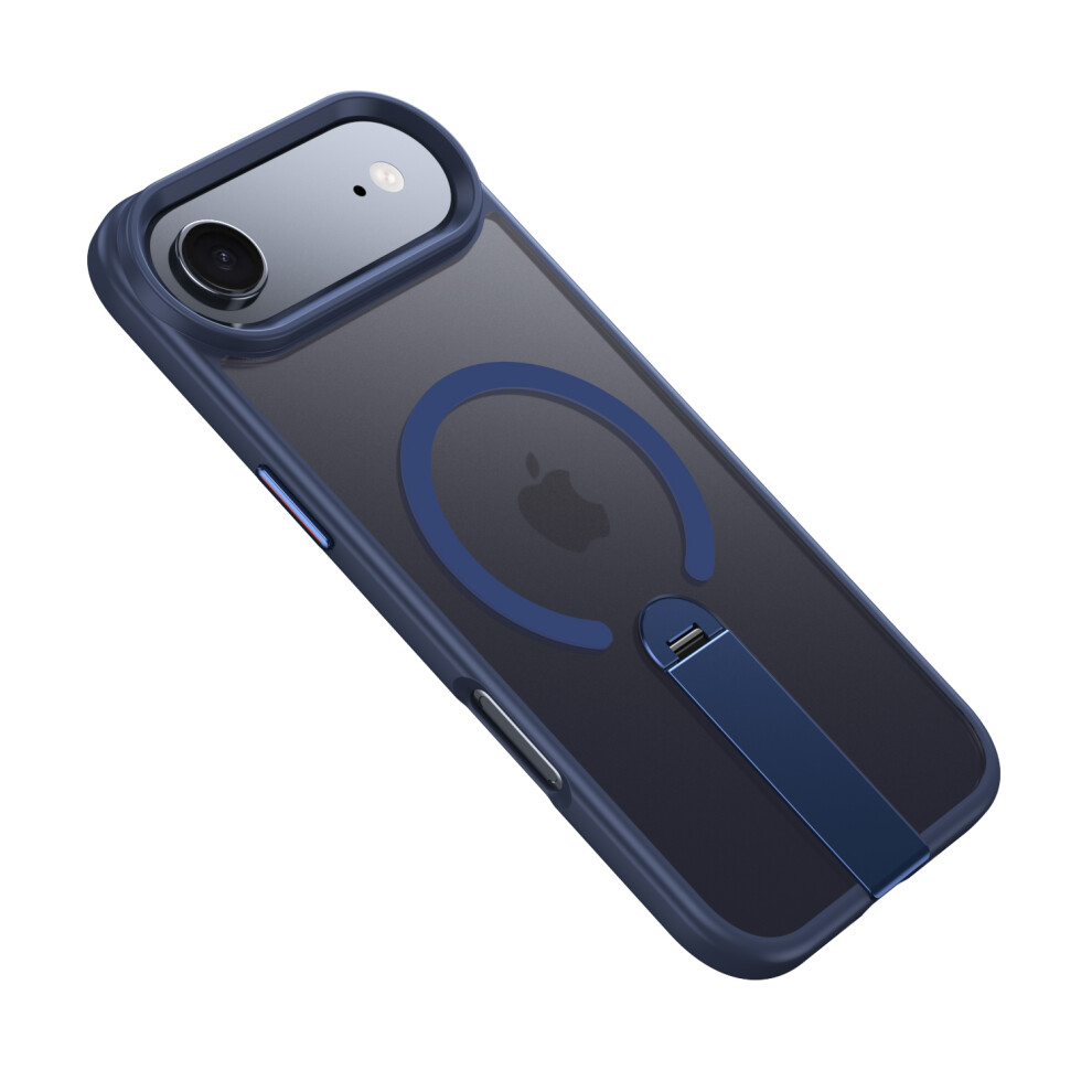(Blue) For Iphone Air Case Compatible With Magsafe Rotating Straight Kickstand Tpu + Pc Matte Phone Cover Blue 6914290075225
