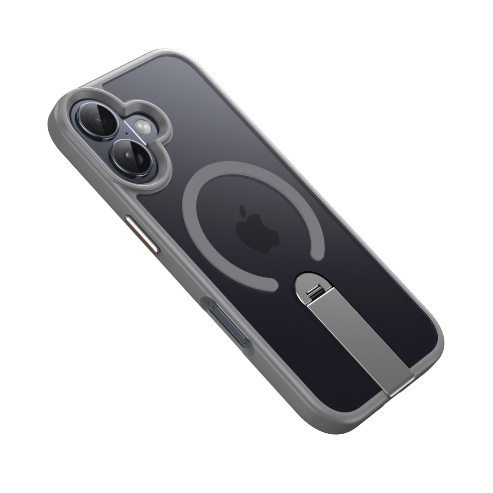 (Grey) For Iphone 17 Case Compatible With Magsafe Rotating Straight Kickstand Tpu + Pc Matte Phone Cover Grey 6914296694673
