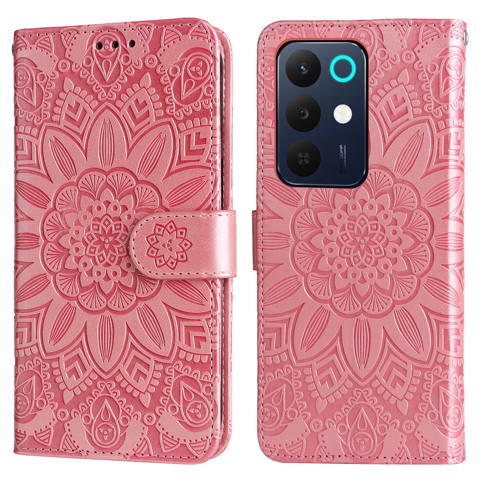(Pink) For Realme C85 5G Case Sunflower Imprint Leather Wallet Phone Cover Pink 6914291591069