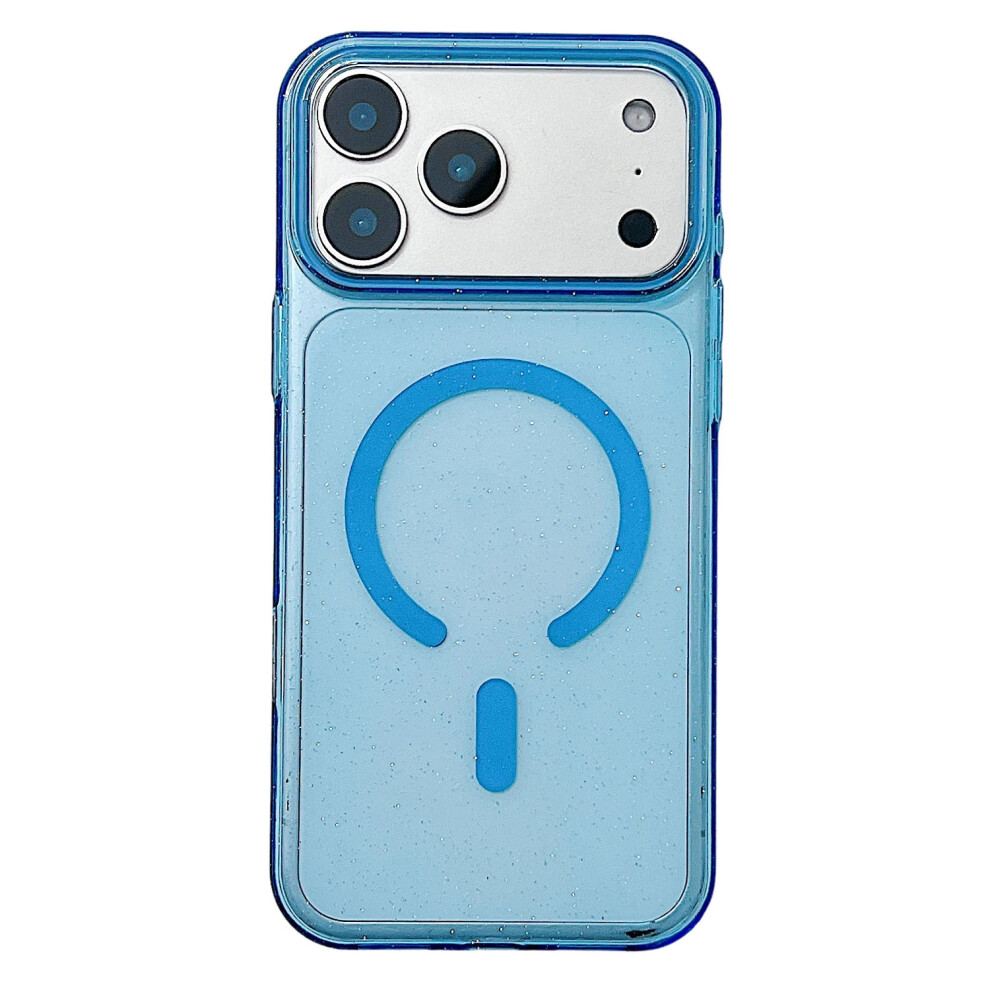(Dark ) For Iphone 17 Pro Case Compatible With Magsafe Clear Glitter Shockproof Pc Phone Back Cover Blue 6914297198767