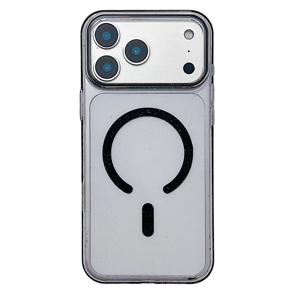(Transparent ) For Iphone 17 Pro Case Compatible With Magsafe Clear Glitter Shockproof Pc Phone Back Cover Black 6914298114490