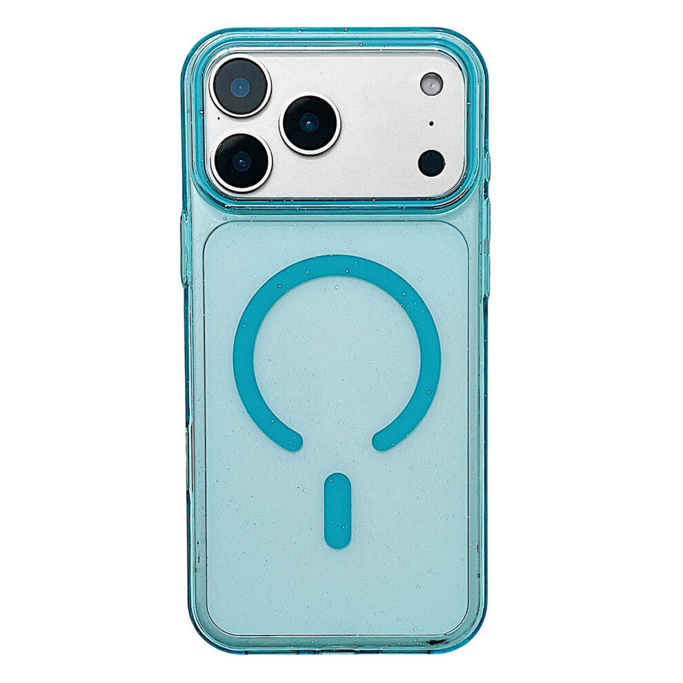 (Sky ) For Iphone 17 Pro Max Case Compatible With Magsafe Clear Glitter Shockproof Pc Phone Back Cover Blue 6914297796314
