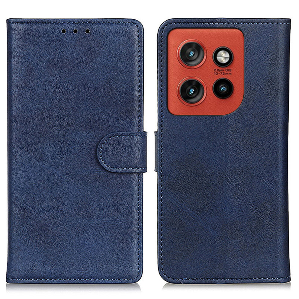(Blue) Wallet Stand Case For Motorola Edge 60 Neo 5G / Edge 50 Neo 5G / Moto S50 5G / Thinkphone 25 5G Cowhide Texture Leather Blue 6914291189860