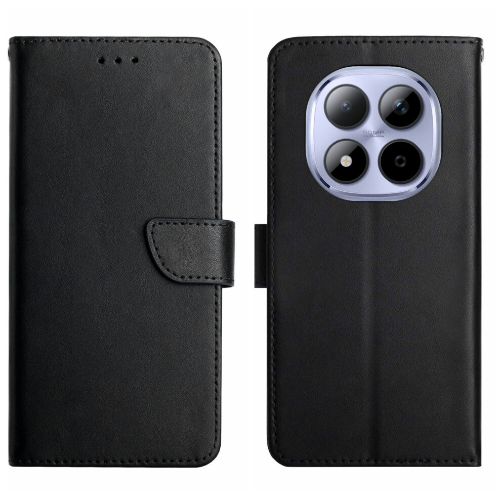 (Black) For Xiaomi Poco M8 Pro 5G / Redmi Note 15 Pro+ 5G (Global) Case Genuine Cow Leather Phone Cover Nappa Texture Black 6914295116633