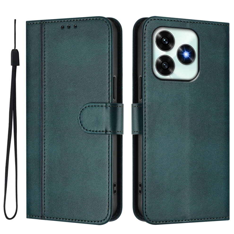 (Dark ) For Honor X5c 4G / Honor X5c Plus 4G Cases Wallet Stand Retro Texture Leather Phone Cover With Lanyard Green 6914295189637