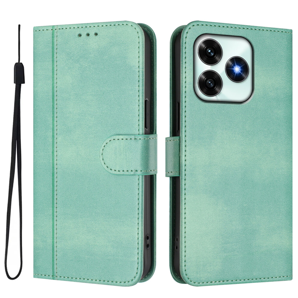 (Mint ) For Honor X5c 4G / Honor X5c Plus 4G Cases Wallet Stand Retro Texture Leather Phone Cover With Lanyard Green 6914293920003