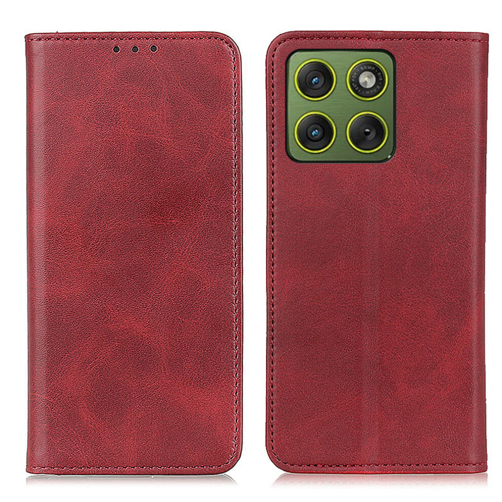 (Red) For Motorola Edge 70 5G Case Split Leather Flip Wallet Phone Cover Red 6914293719881