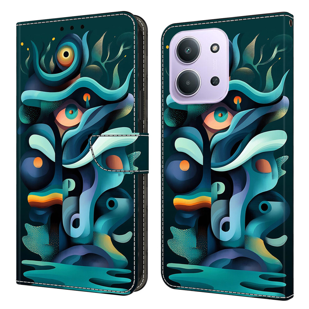 (Graffiti Shadow) Pu Leather Case For Xiaomi Redmi 15C 5G (Eu) (173Mm) / 4G (Eu) (173Mm) / Poco C85 4G (173Mm) Foldable Stand Wallet P Green 6914297178424
