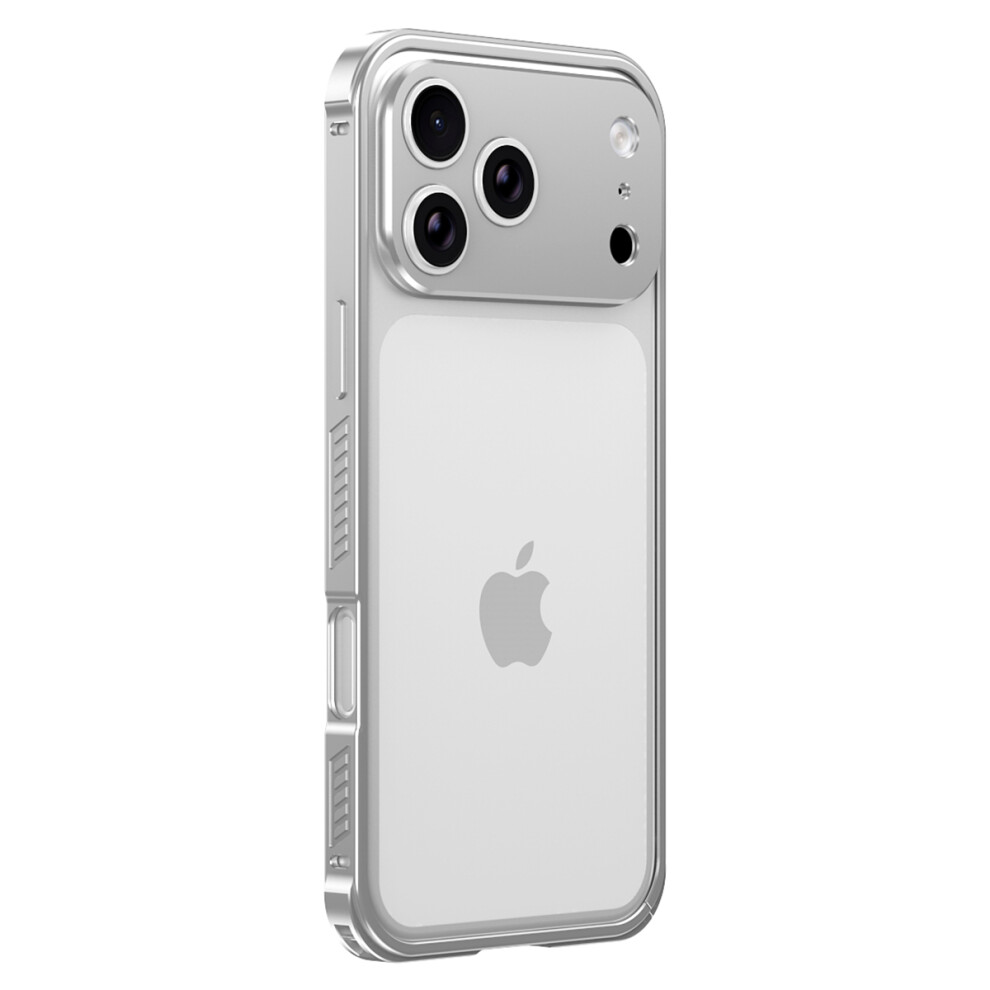 (Silver) For Iphone 17 Pro Phone Cover Seahorse Buckle Aluminum Alloy Bumper Case With Metal Lens Frame Silver 6914295579056