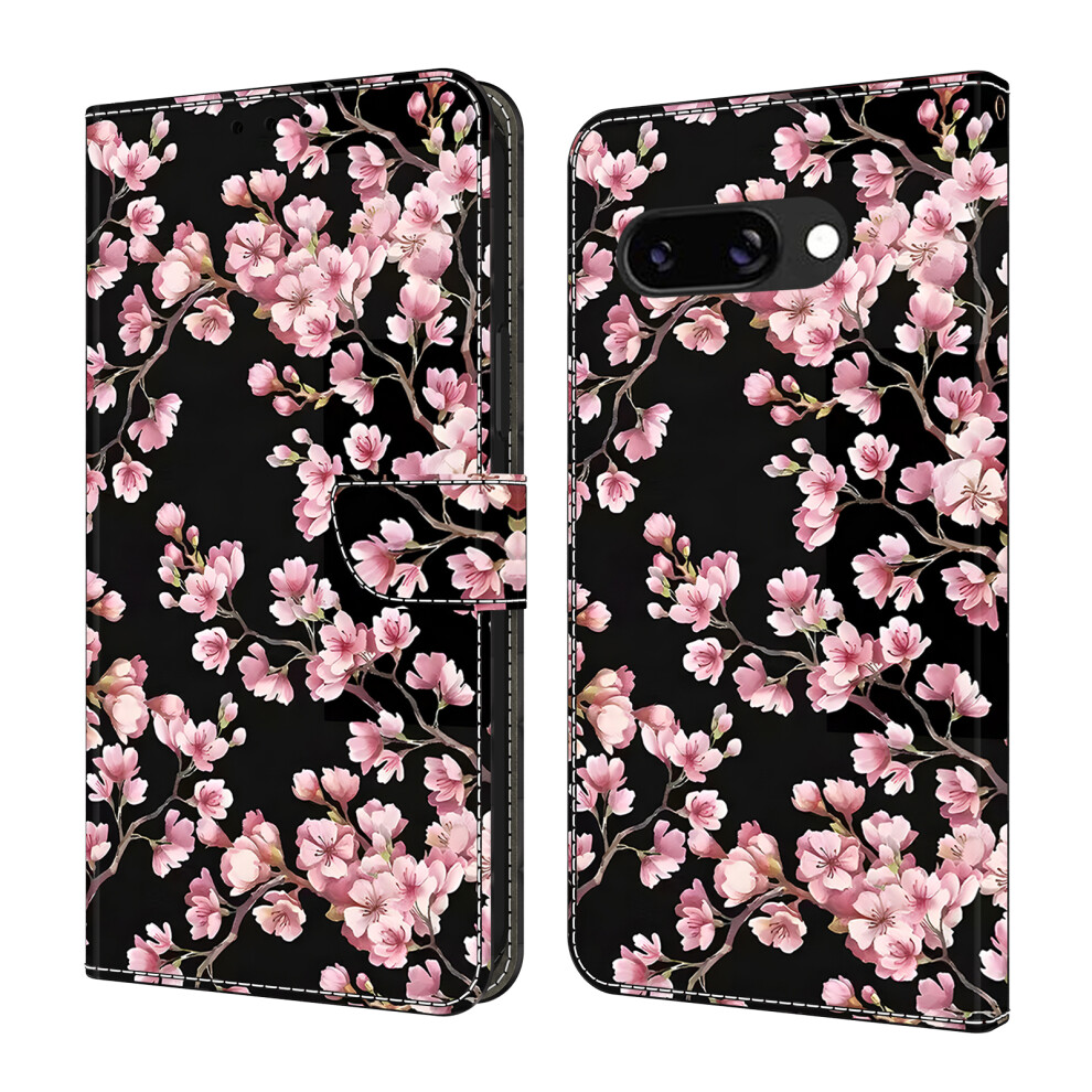 ( Blossom) For Google Pixel 9A Case Foldable Stand Wallet Pattern Printing Pu Leather Flip Phone Cover Peach 6914298696712