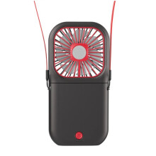 F20 Tragbare Halsventilatoren Faltbare USB Stille Powerbank Tragbarer Handheld Desktop Multi Wiederaufladbar Schwarz