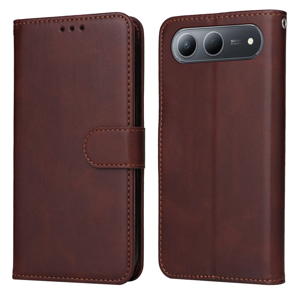 (Brown) For Infinix Hot 60I 5G Case Wallet Pu Leather Folio Flip Phone Cover Brown 6914296158892