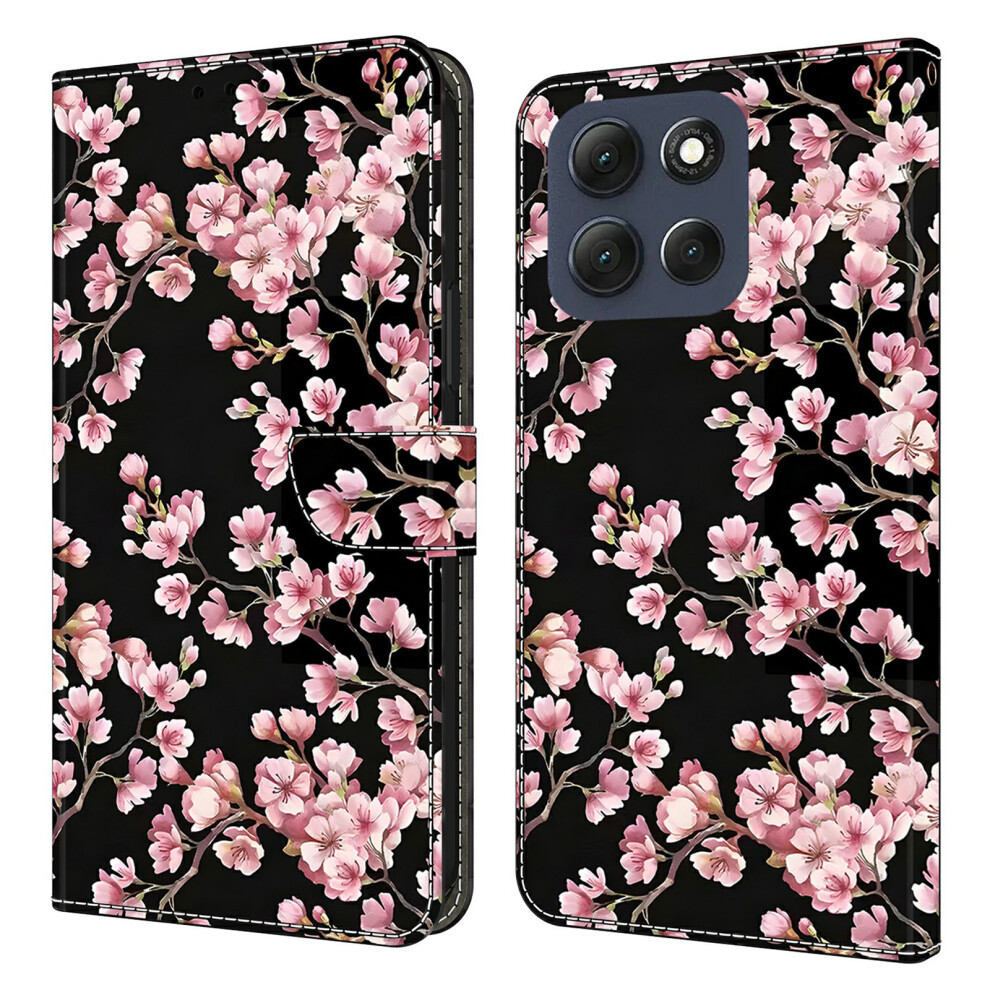 ( Blossom) For Motorola Moto G56 5G Case Foldable Stand Wallet Pattern Printing Pu Leather Flip Phone Cover Peach 6914291060190