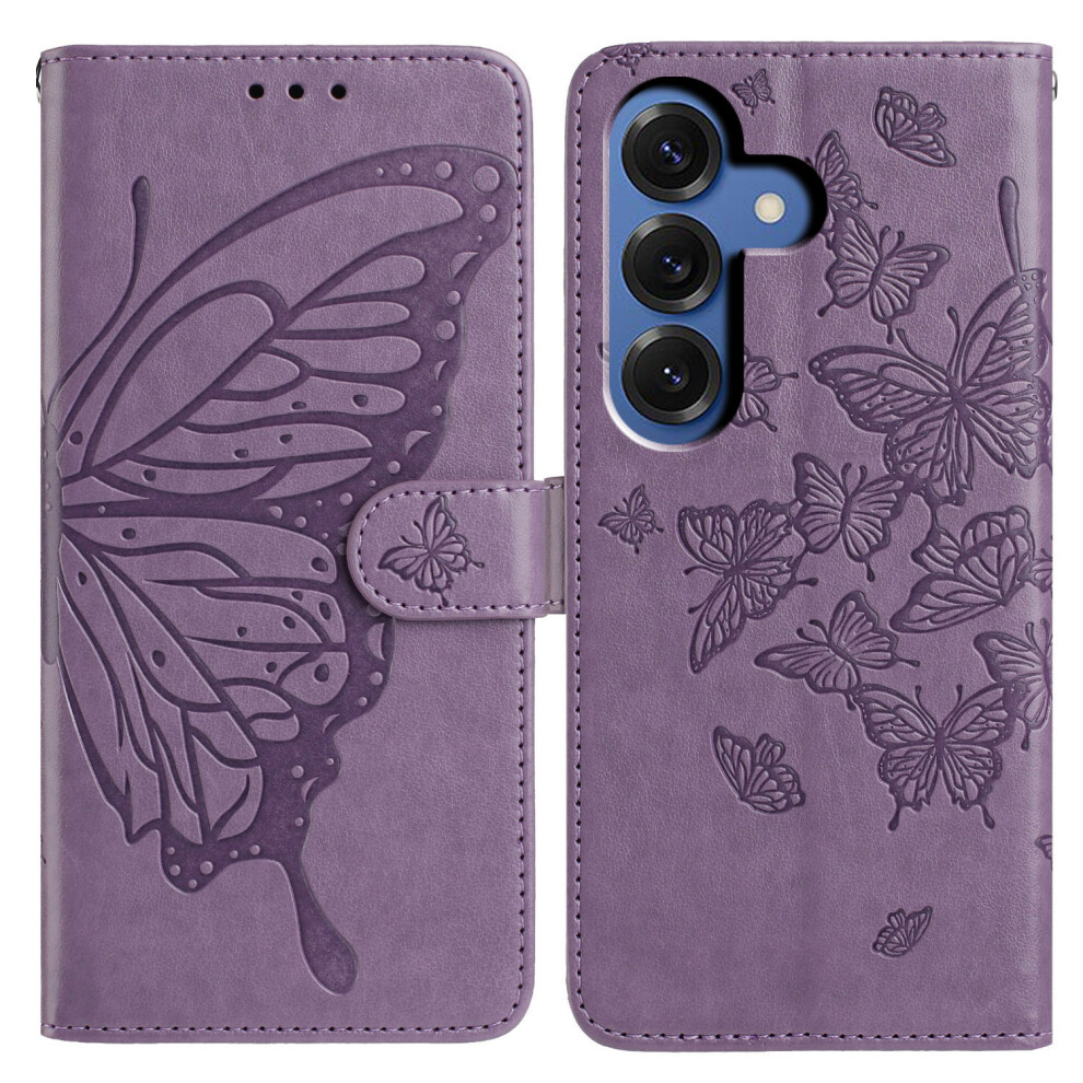 (Purple) For Samsung Galaxy S26+ Case Butterfly Imprinted Wallet Stand Pu Leather Flip Phone Cover With Strap Purple 6914292373008