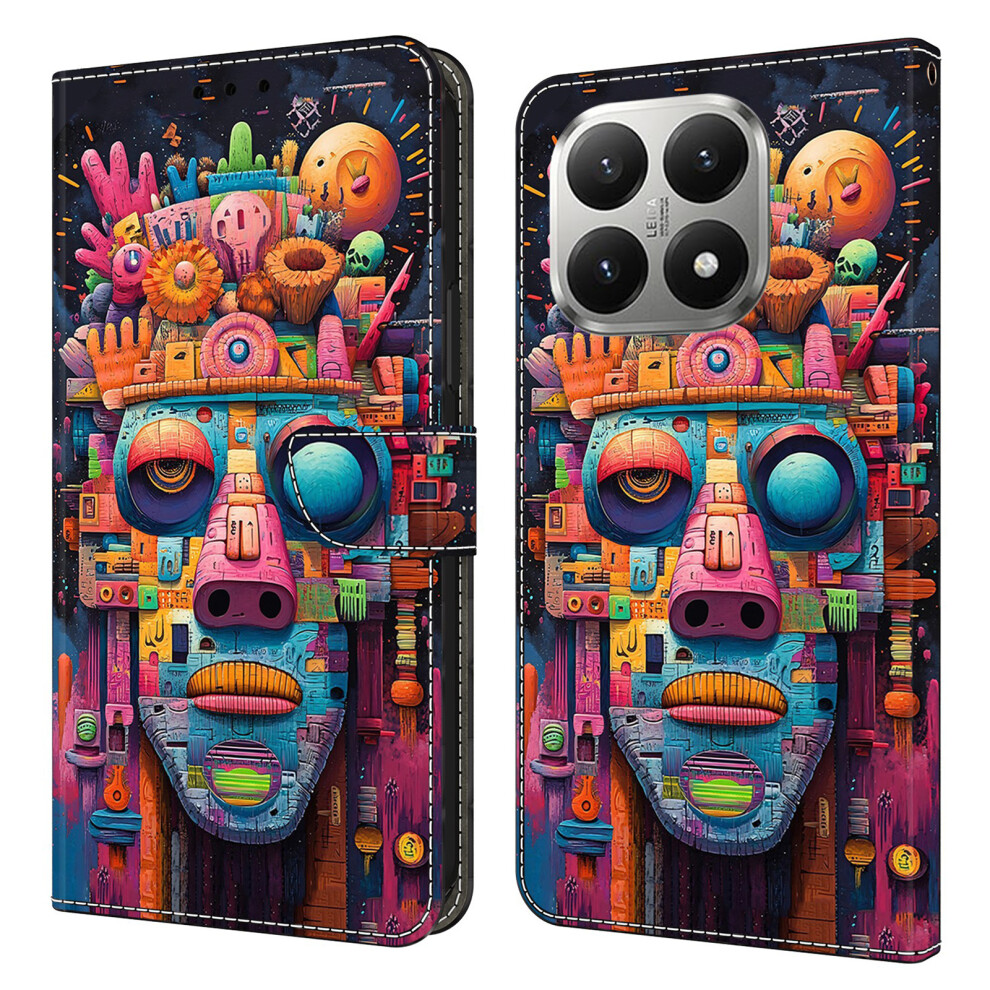 (Graffiti Portrait) For Xiaomi 15T Case Foldable Stand Wallet Pattern Printing Pu Leather Flip Phone Cover 6914293985446