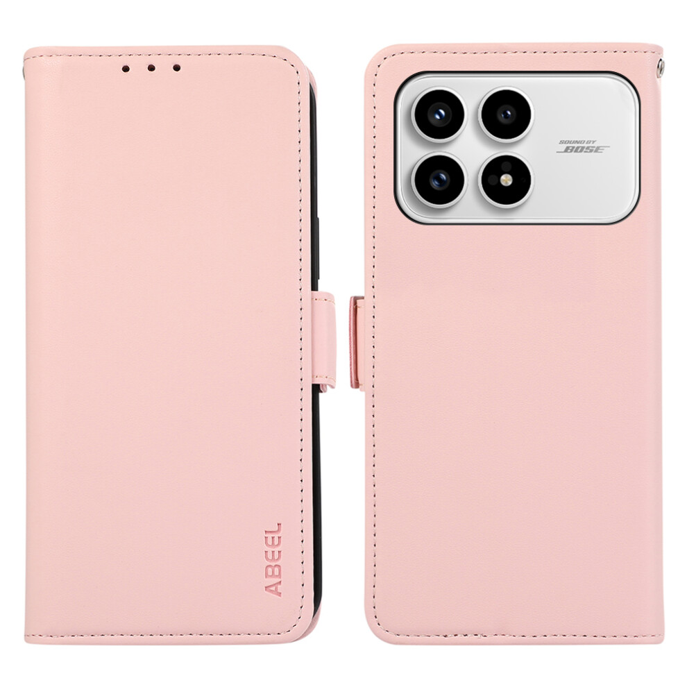 (Pink) Abeel For Xiaomi Redmi K90 5G / Poco F8 Pro Case Leather Phone Cover With Rfid Blocking Wallet Pink 6914291709716