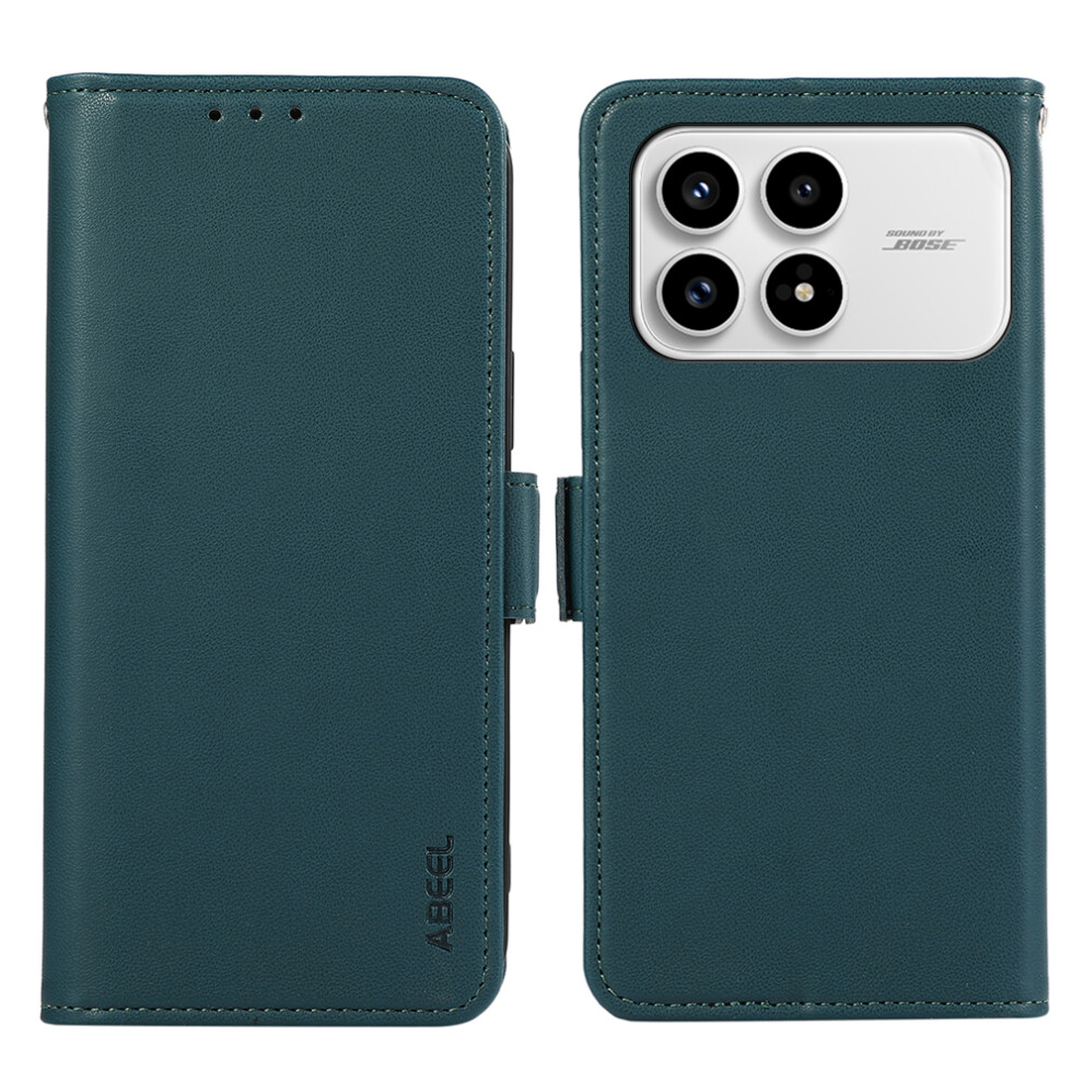 (Green) Abeel For Xiaomi Redmi K90 5G / Poco F8 Pro Case Leather Phone Cover With Rfid Blocking Wallet Green 6914290749942