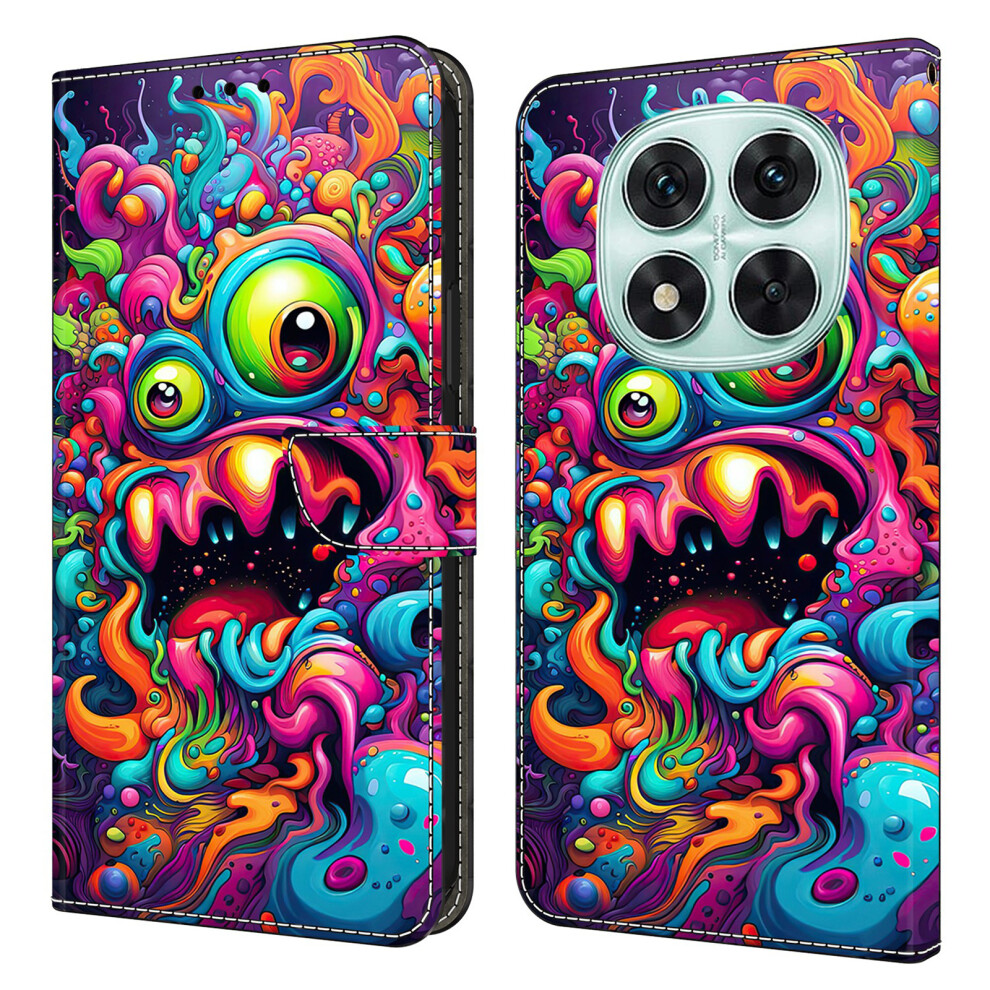(Graffiti Qilin) For Xiaomi Redmi Note 14 Pro 4G Case Foldable Stand Wallet Pattern Printing Pu Leather Flip Phone Cover 6914294127142
