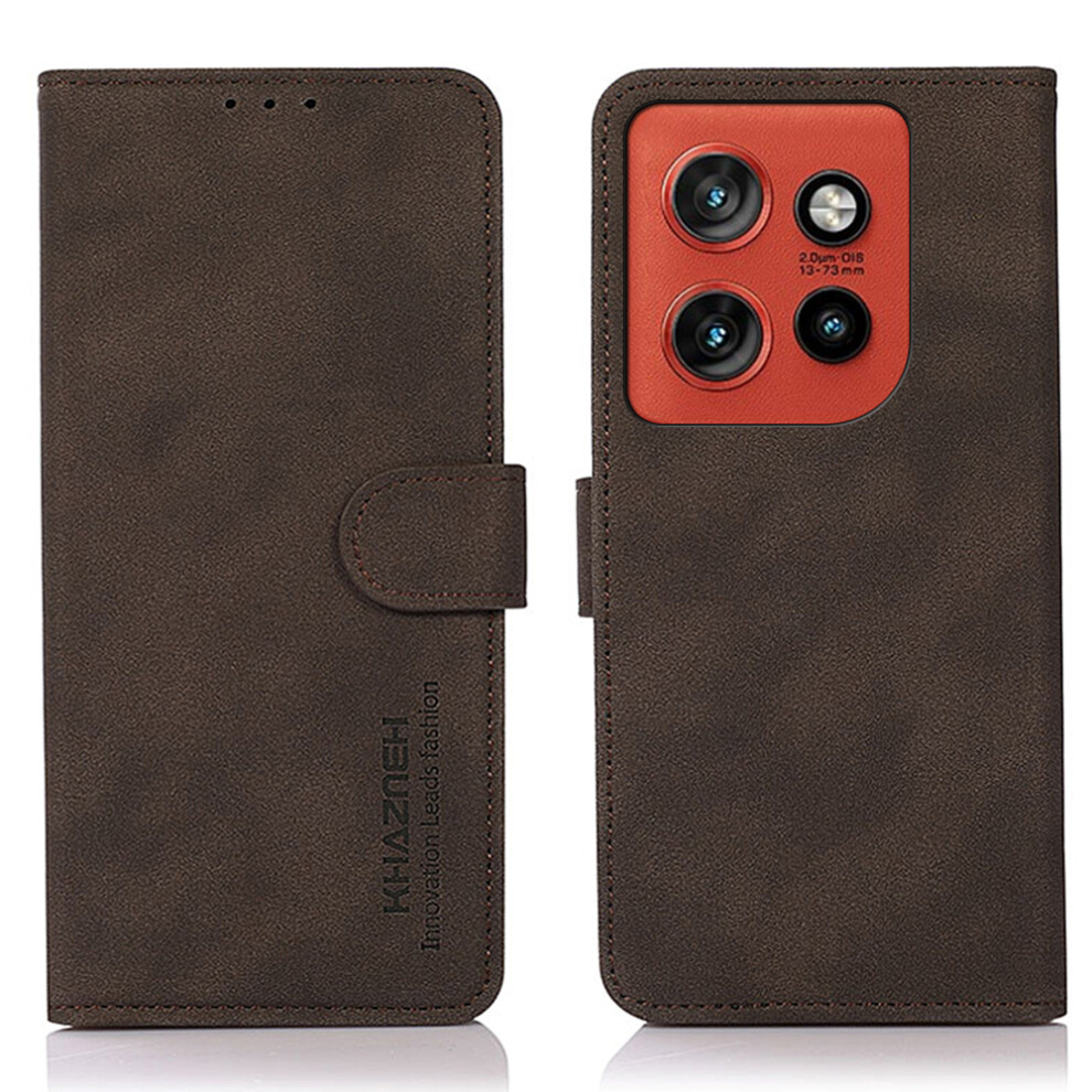 (Brown) Khazneh Pu Leather Case For Motorola Edge 60 Neo 5G / Edge 50 Neo 5G / Moto S50 5G / Thinkphone 25 5G Anti Scratch Walle Brown 6914293753205