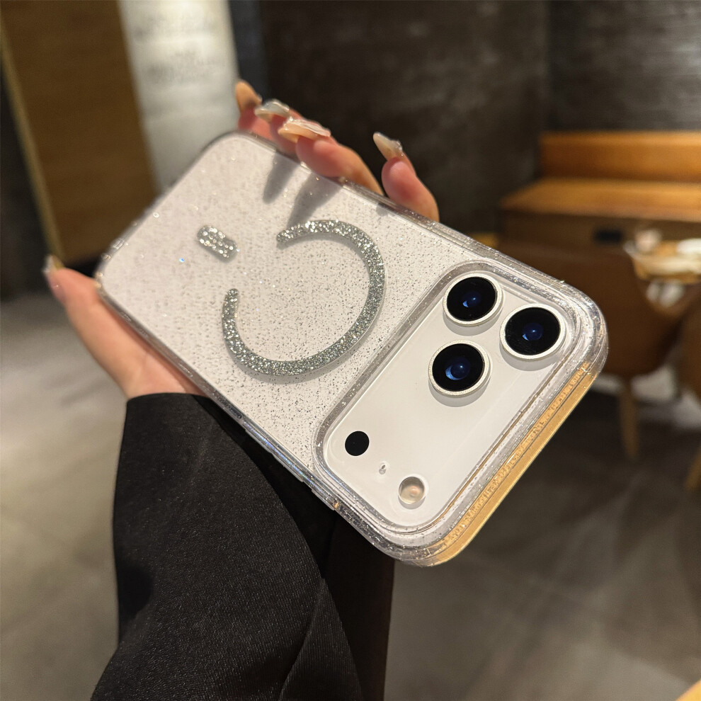 (Transparent) For Iphone 17 Pro Phone Case 2.0Mm Compatible With Magsafe Tpu Pc Glitter Starlight Phone Back Cover 6914290798001