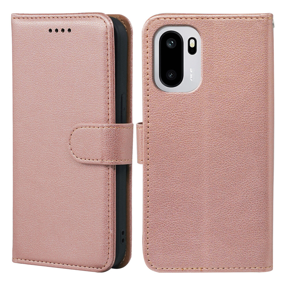 (Rose ) For Oneplus 15R 5G / Ace 6T 5G / Ace 6 5G Case Rfid Blocking Wallet Litchi Texture Leather Phone Cover Magnetic Clasp Gold 6914296720341