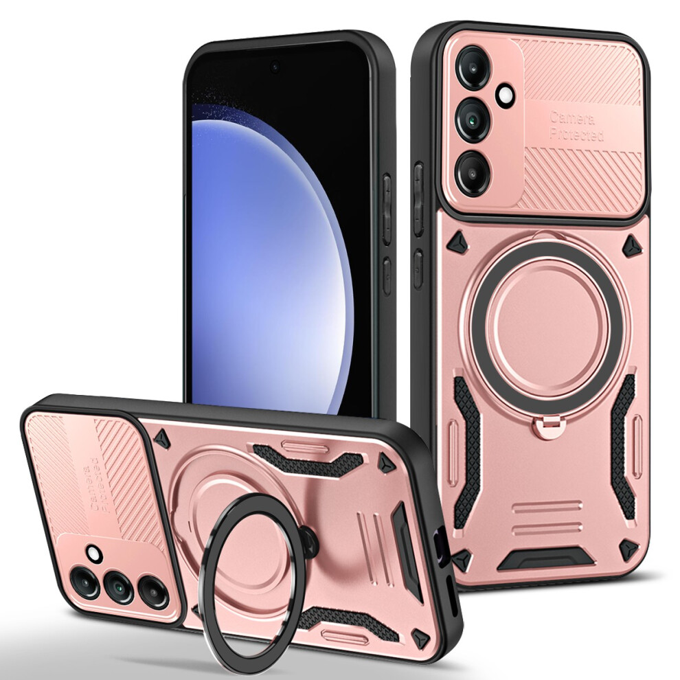 (Rose ) Phone Case For Samsung Galaxy A36 5G / Galaxy A56 5G Magnetic Case Shockproof Tpu + Pc Phone Back Cover With Kickstand Pink 6914291775292