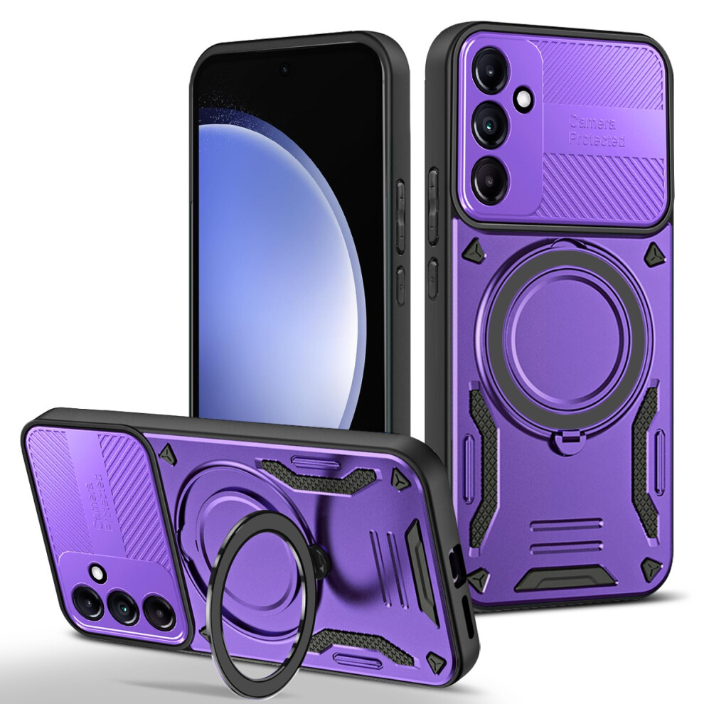 (Purple) Phone Case For Samsung Galaxy A36 5G / Galaxy A56 5G Magnetic Case Shockproof Tpu + Pc Phone Back Cover With Kickstand Purple 6914292819995